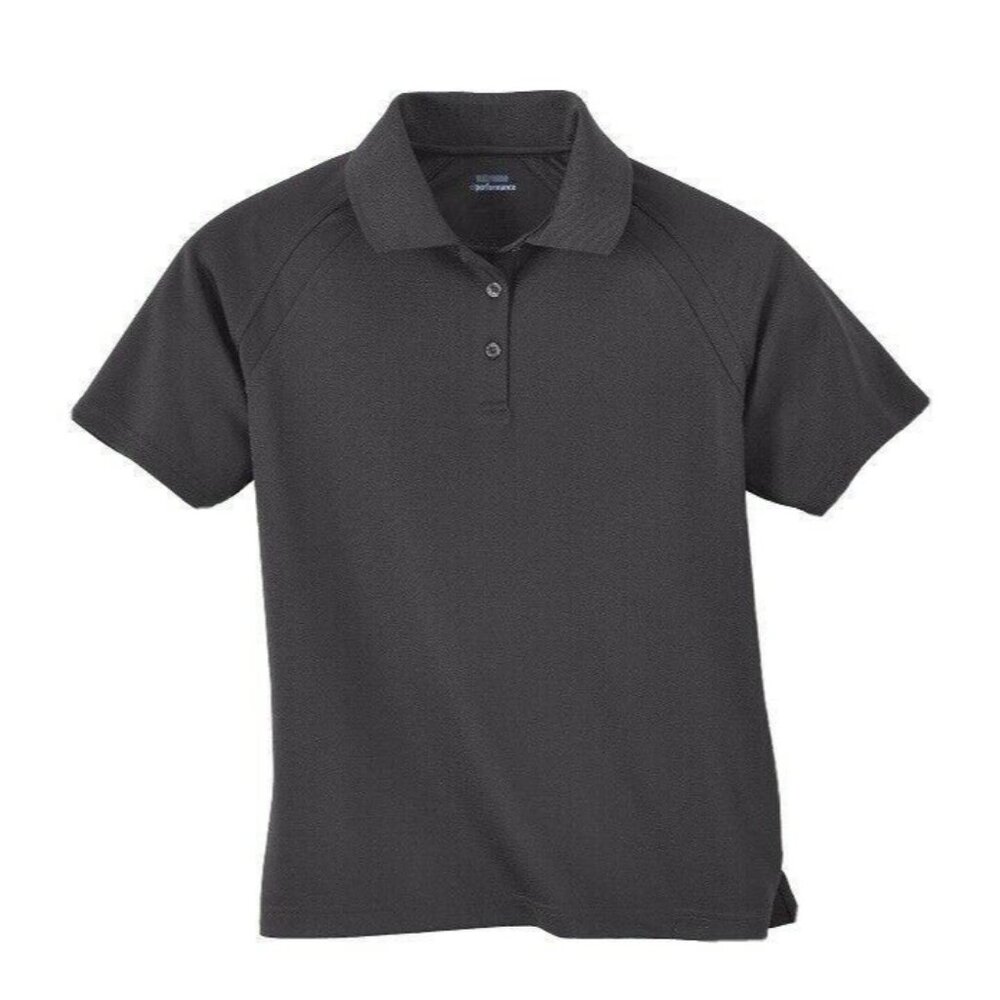 Ash City Women's Polo Eperformance Textured Black XS Golf Tennis